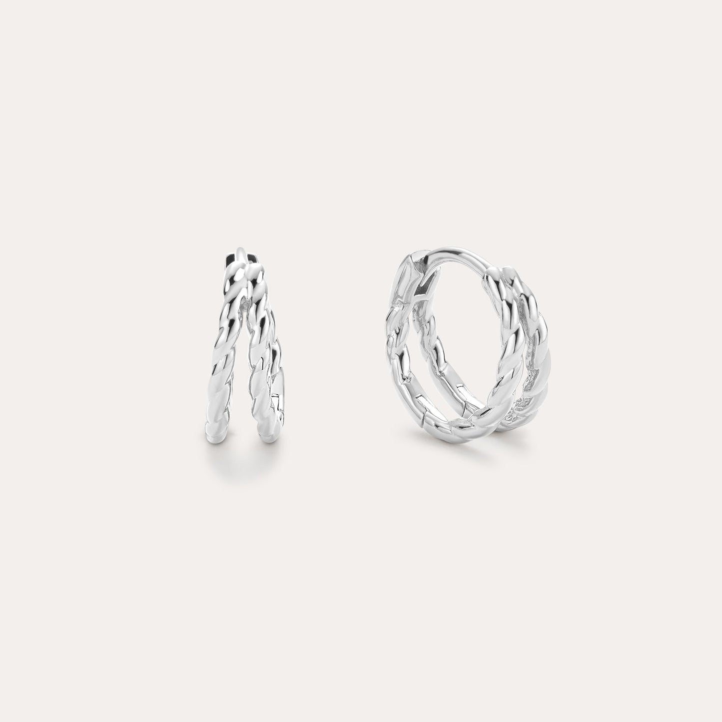 Mae Twist Double Huggie Earrings