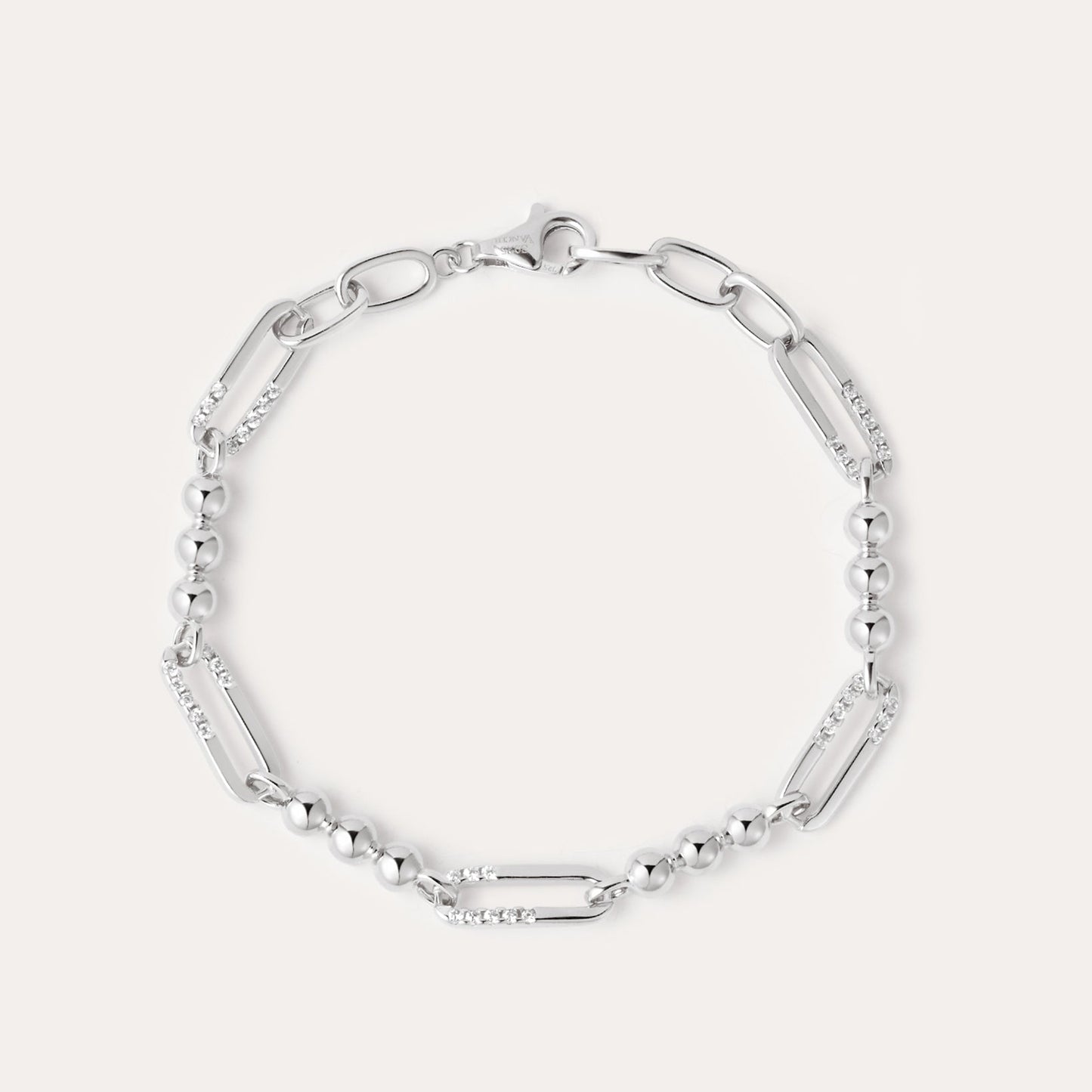 Carly Paperclip Chain Bead Bracelet