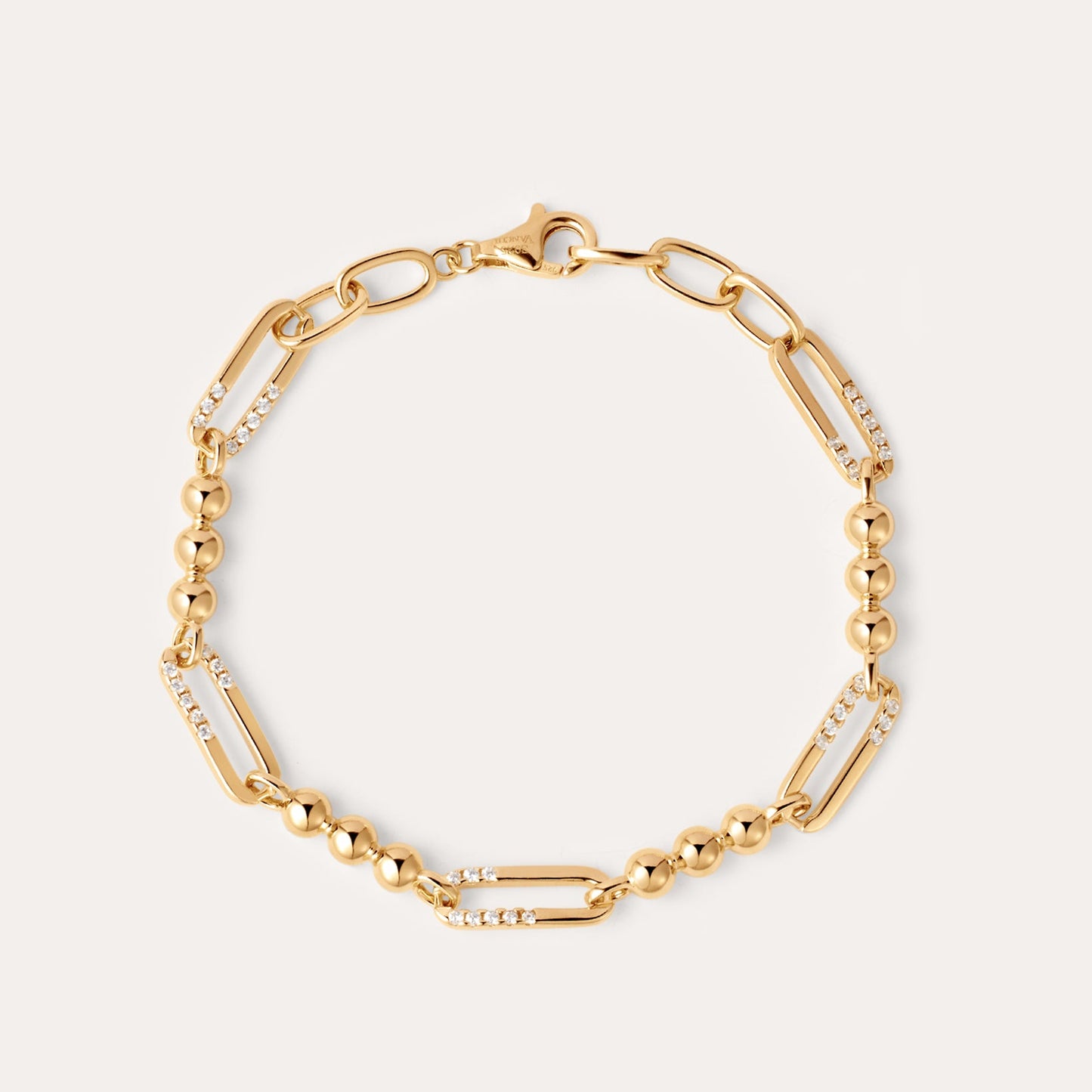 Carly Paperclip Chain Bead Bracelet