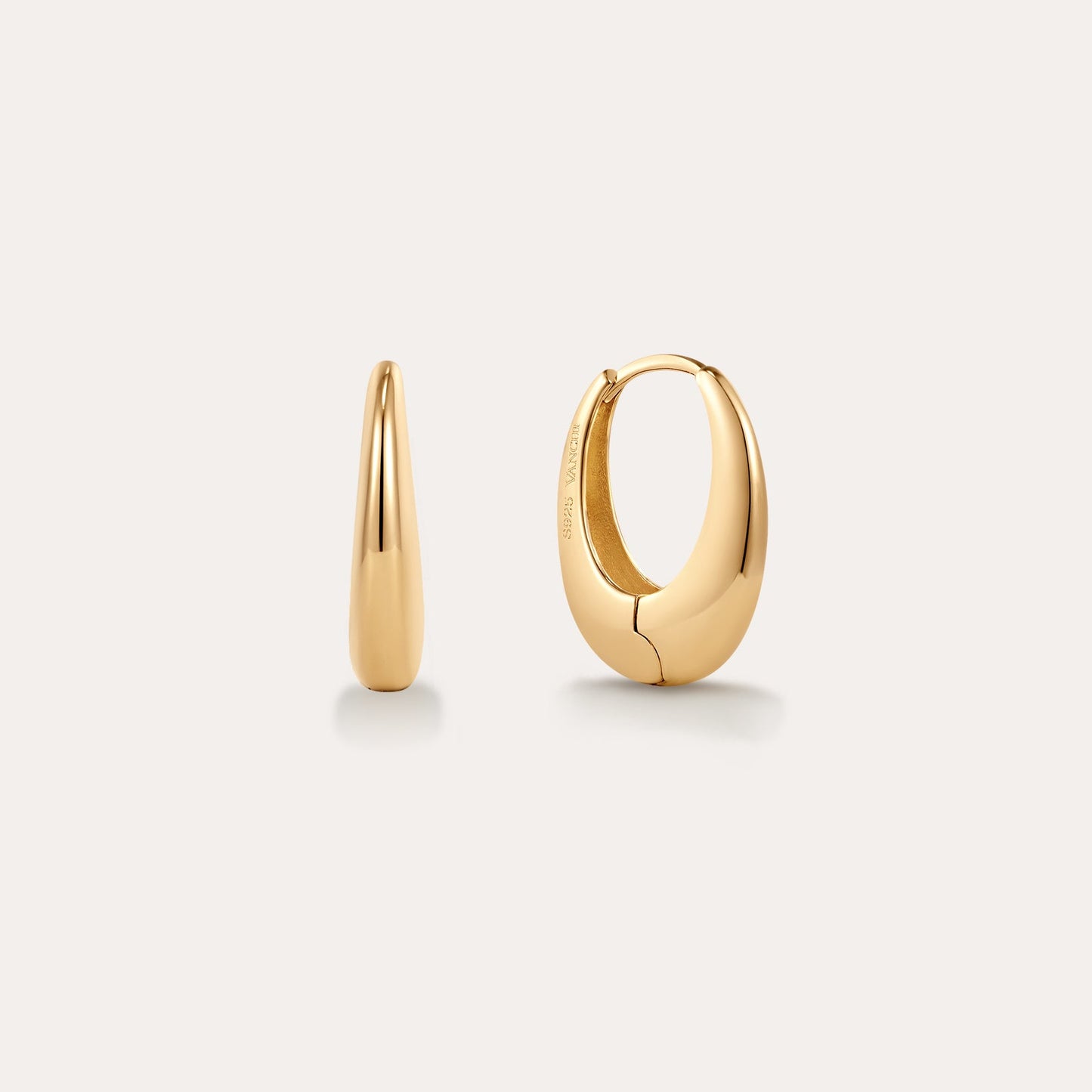 Lila Medium Round Dome Hoop Earrings