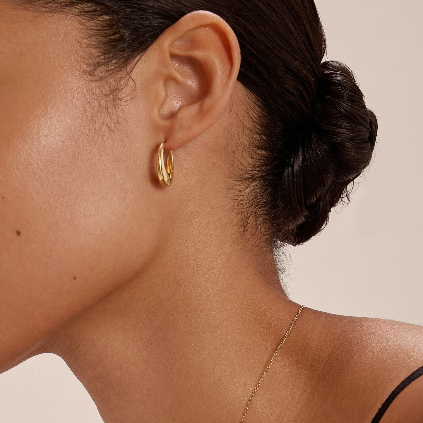 Lila Medium Round Dome Hoop Earrings