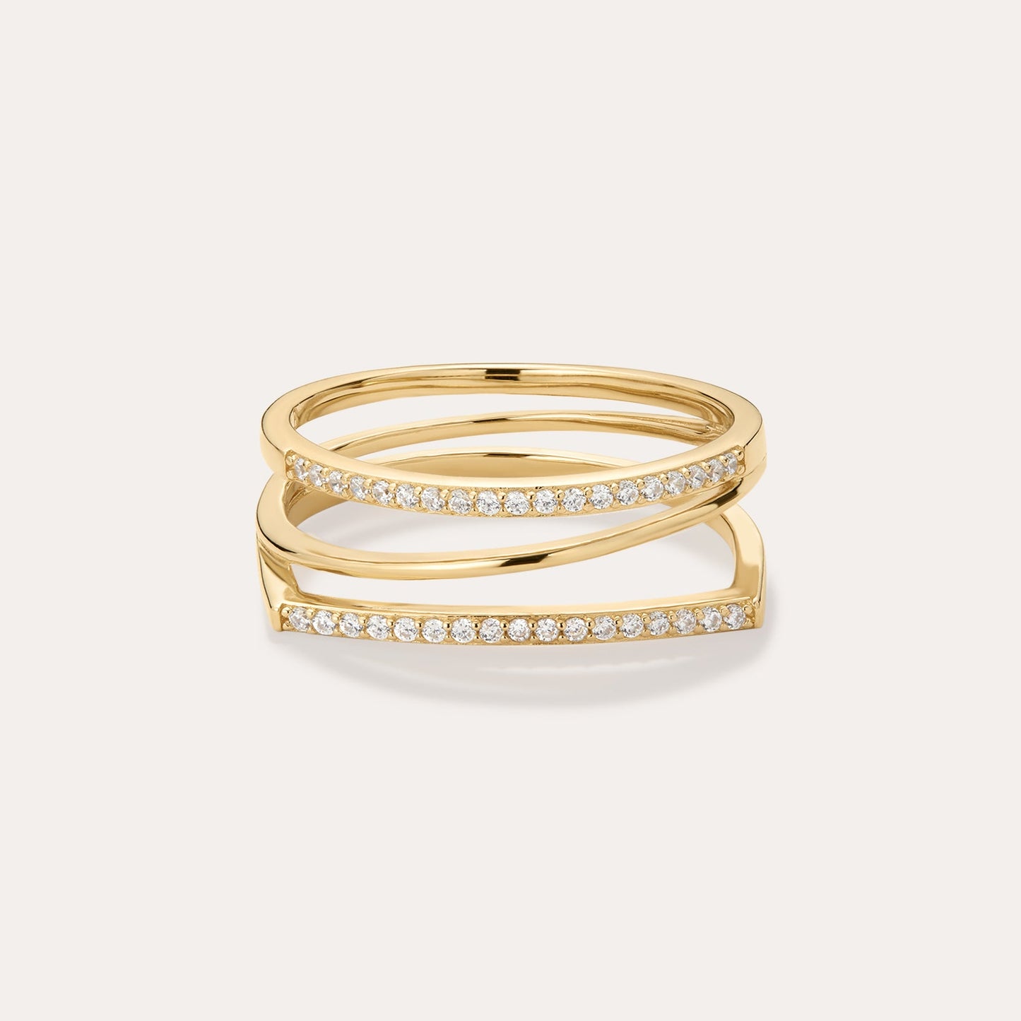 Nola Pavé Triple Band Ring