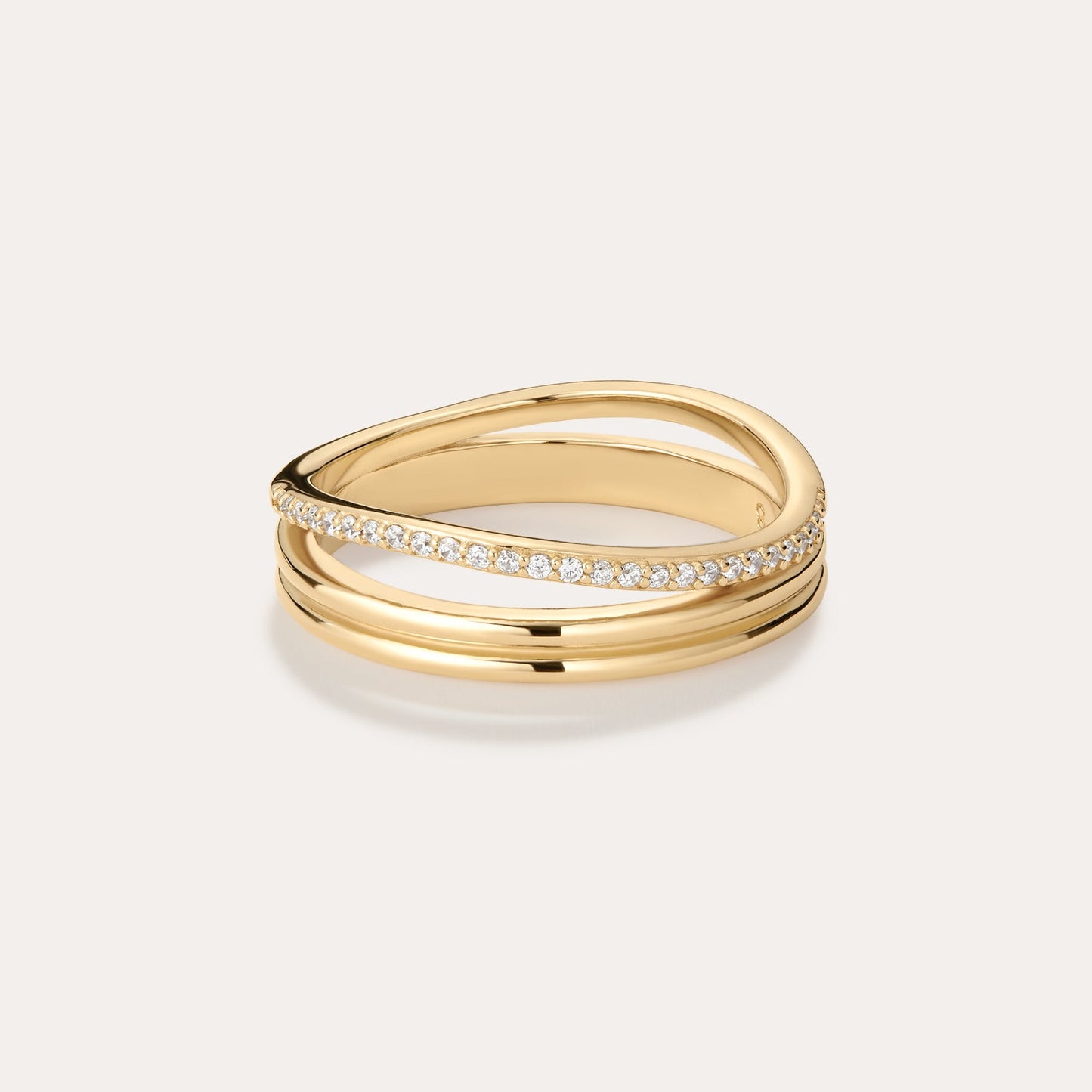 Noor Pavé Triple Band Ring