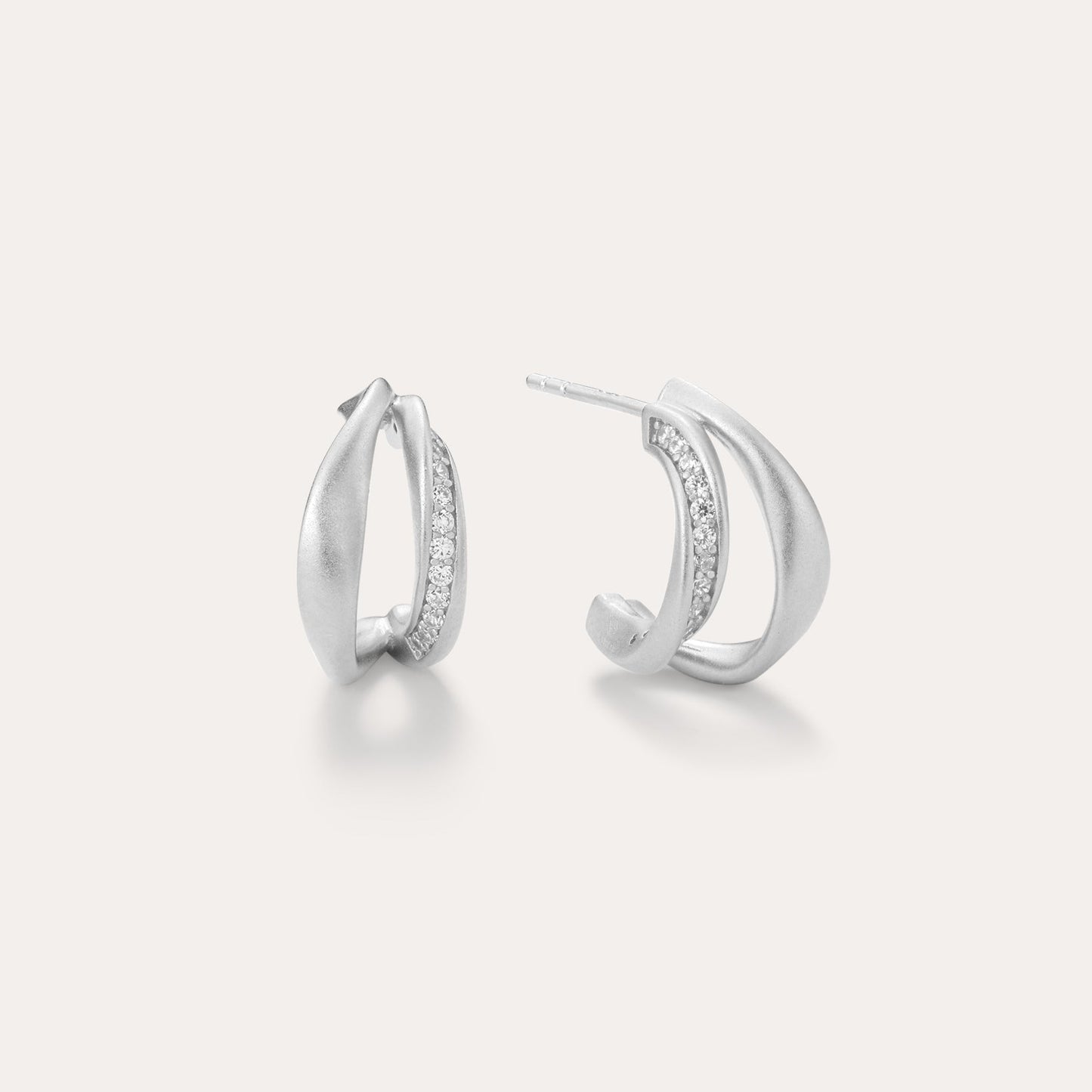 Nadine Pavé Twisted Earrings