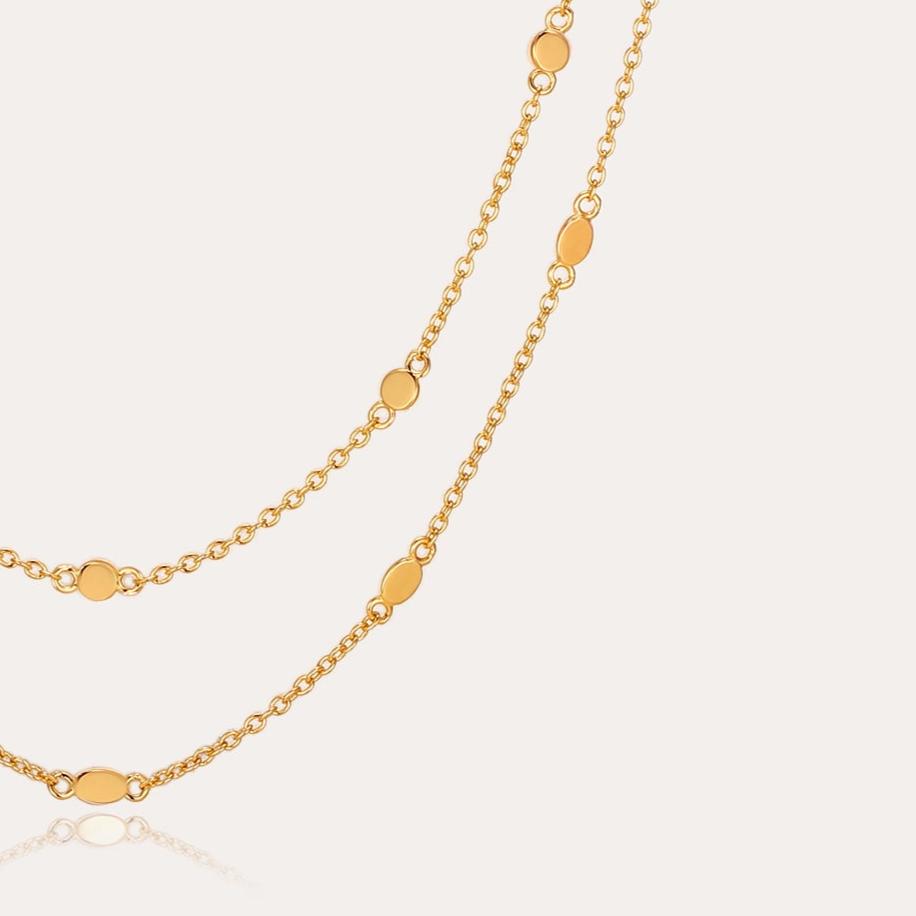 Dainty double layer chain with ovals