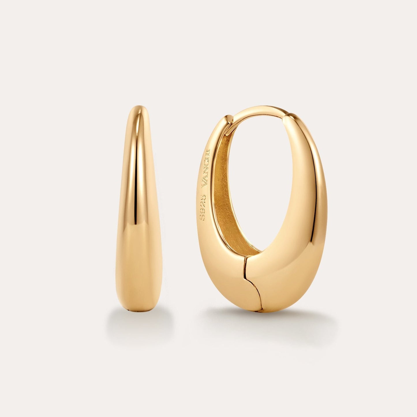 Lila Medium Round Dome Hoop Earrings
