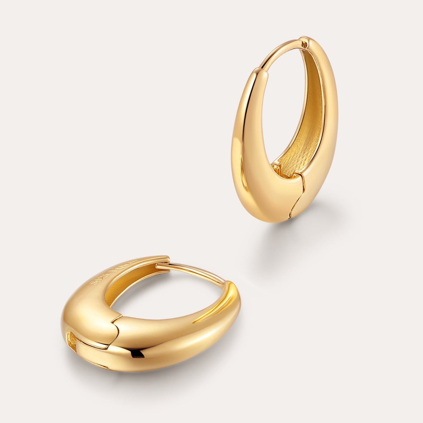 Lila Medium Round Dome Hoop Earrings