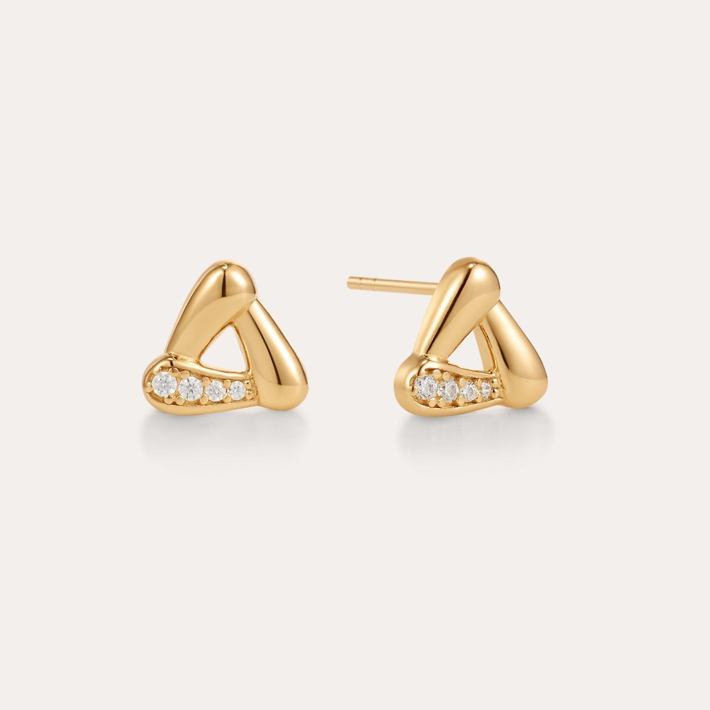 Gold stud earrings