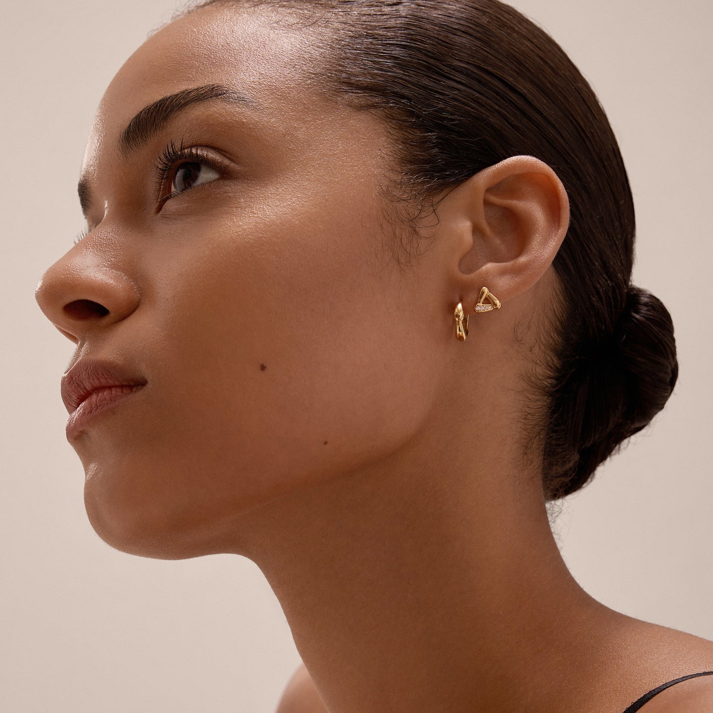 Huggie and stud ear stack