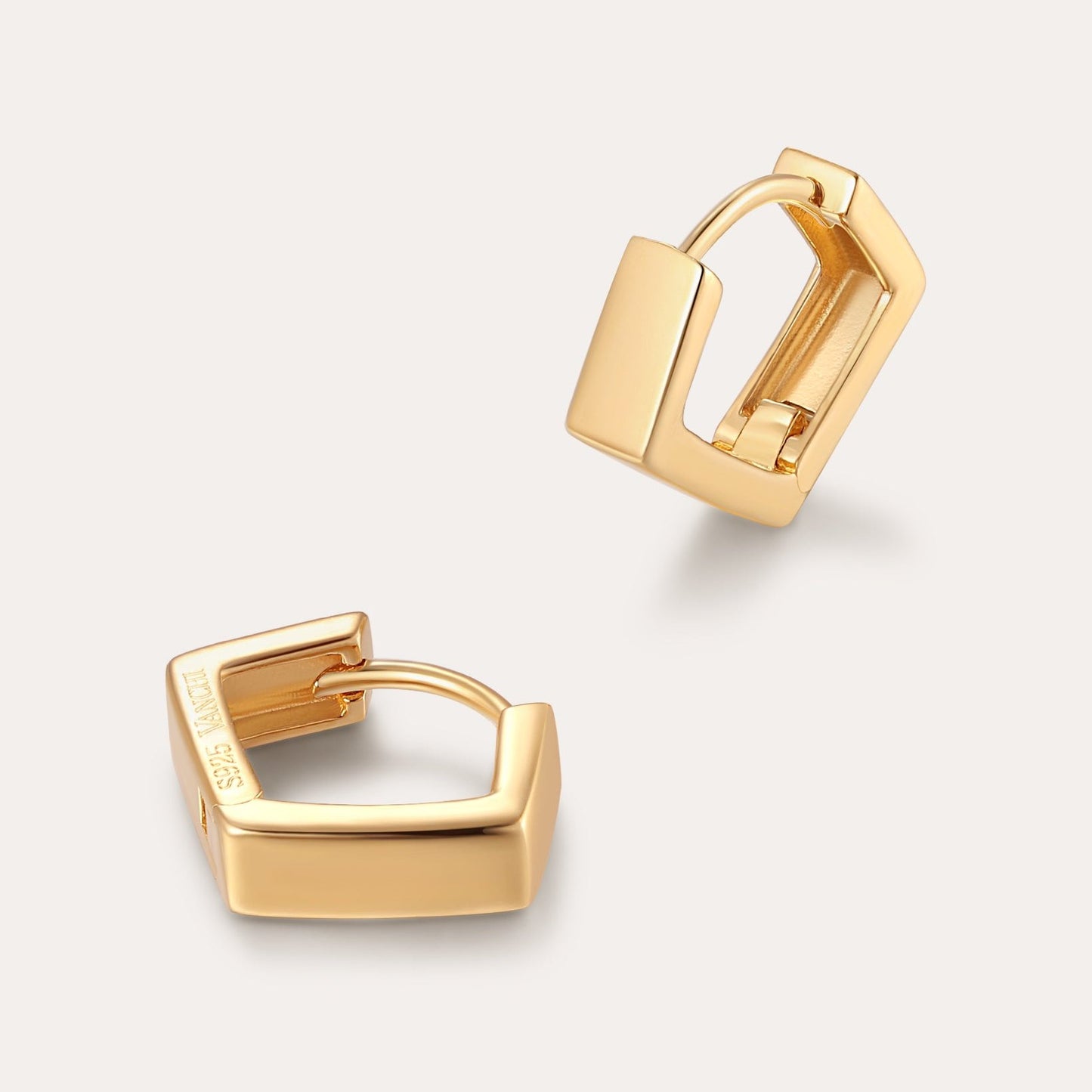 Hexagon huggie earrings