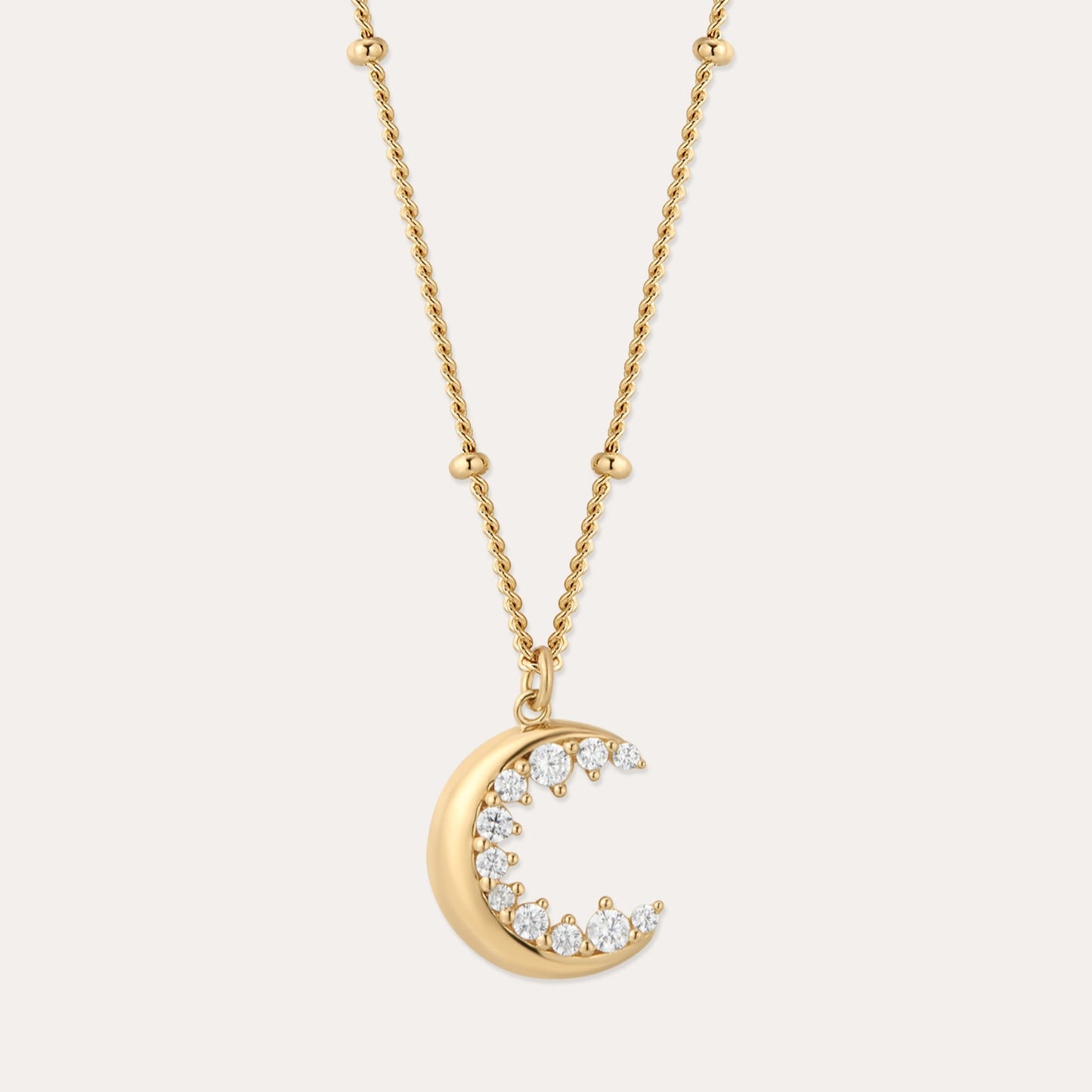 Moon Pendant Gold Necklace
