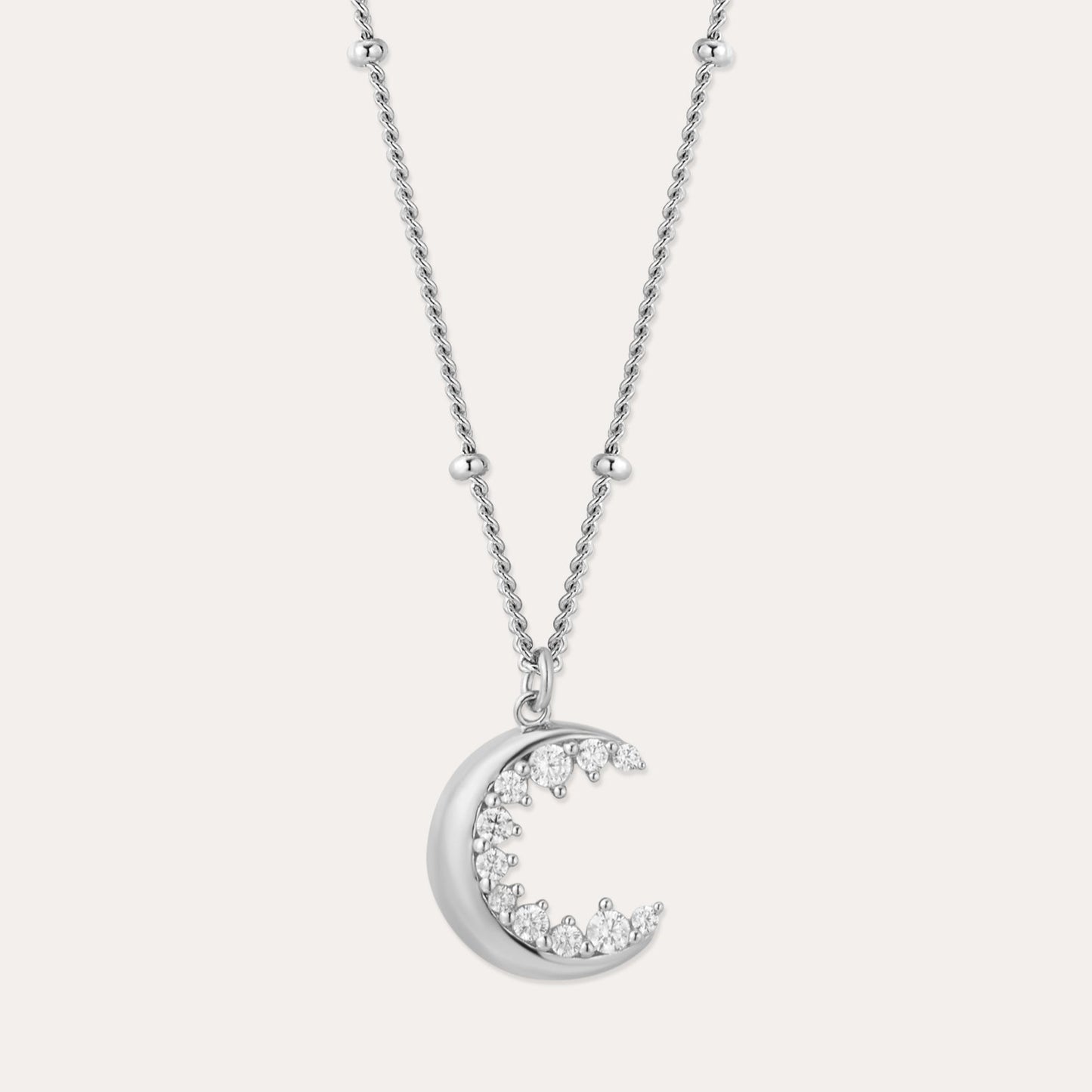 Silver Crescent Moon Necklace