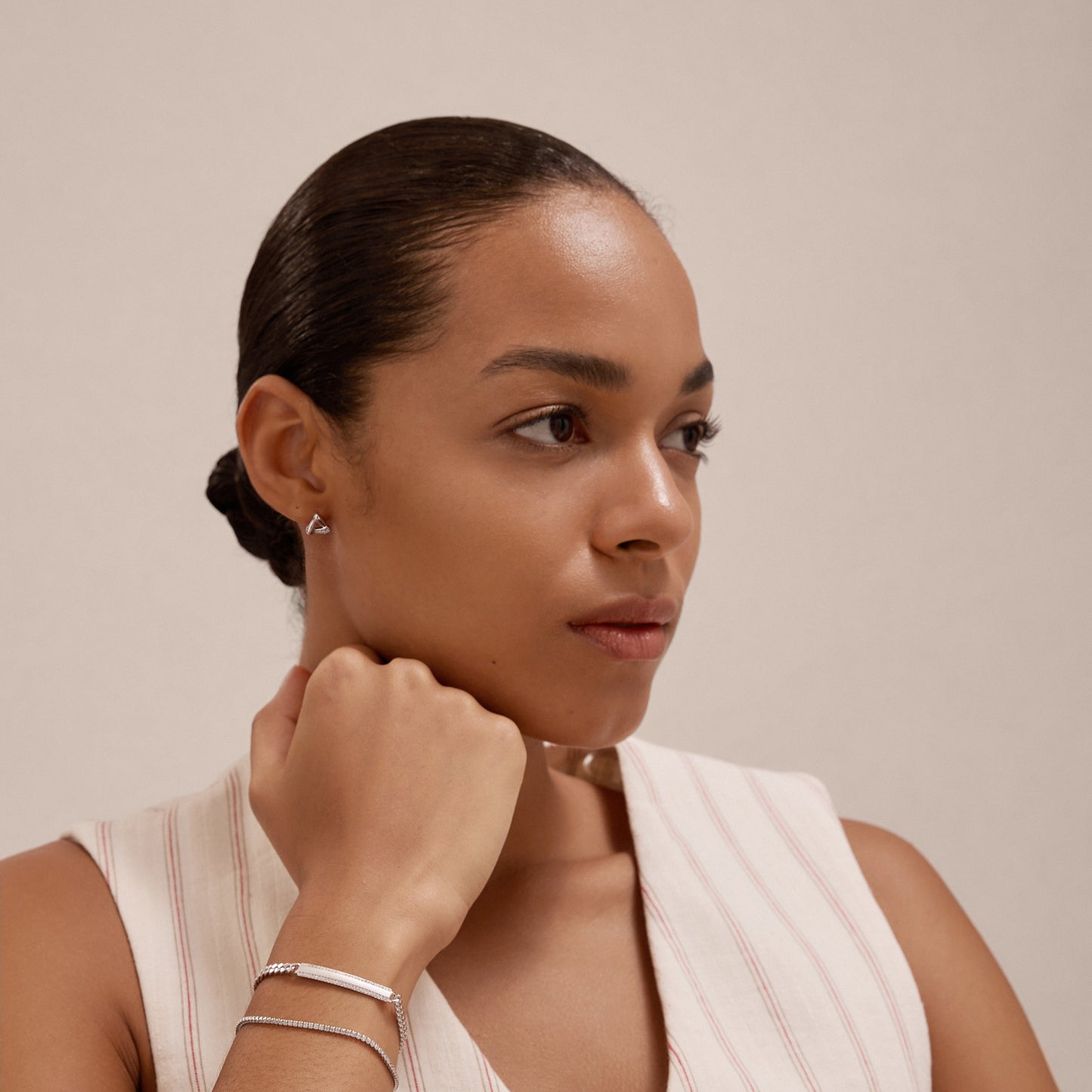 Silver stud earrings