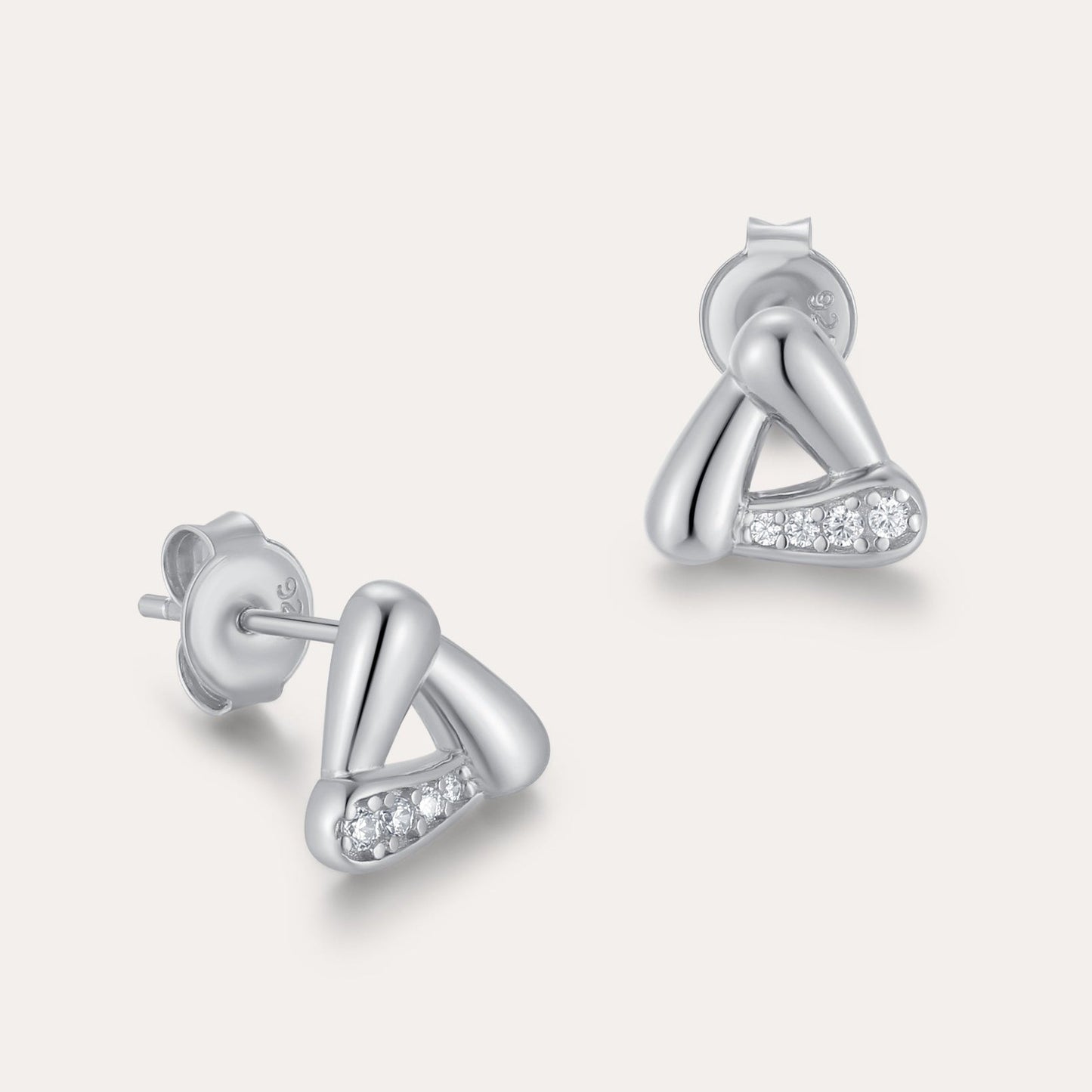 Silver studs with cubic zirconia