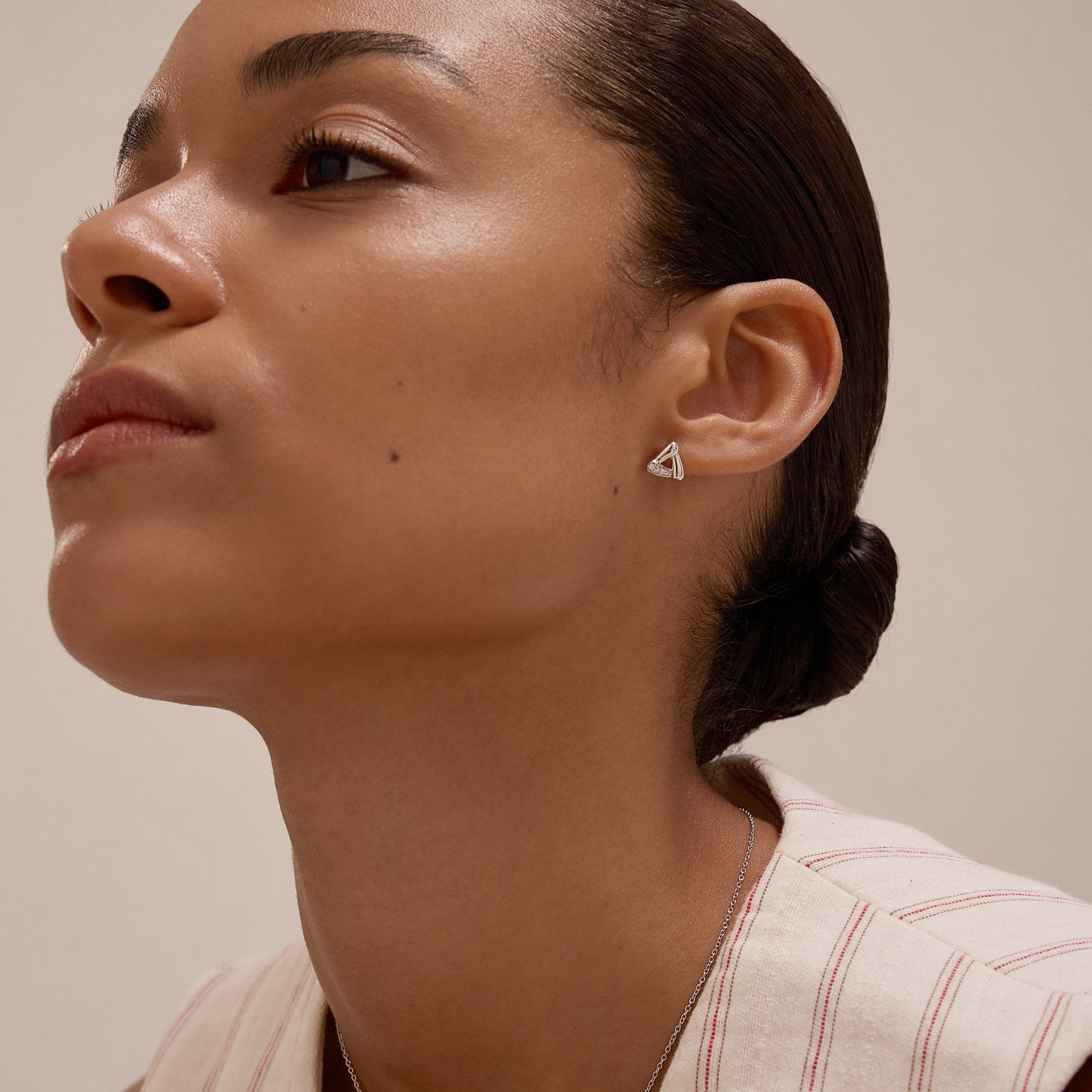 silver zircon stud earrings