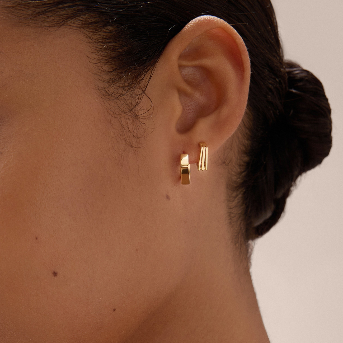 stacking huggie hoop earrings