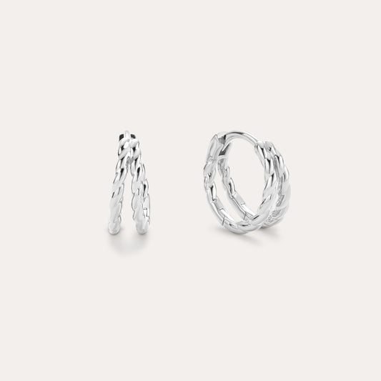 Mae Twist Double Huggie Earrings