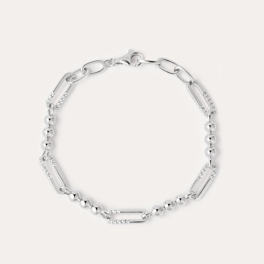 Carly Paperclip Chain Bead Bracelet