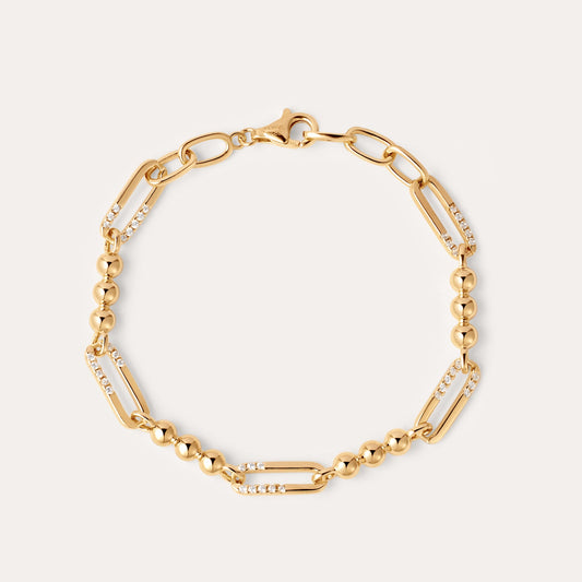 Carly Paperclip Chain Bead Bracelet