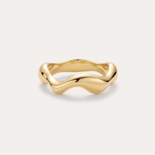 Vica Fluid Wave Chunky Band Ring