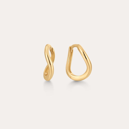 14K solid gold huggie earrings