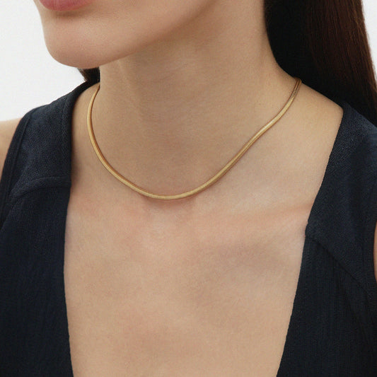 Estelle Herringbone Chain Necklace