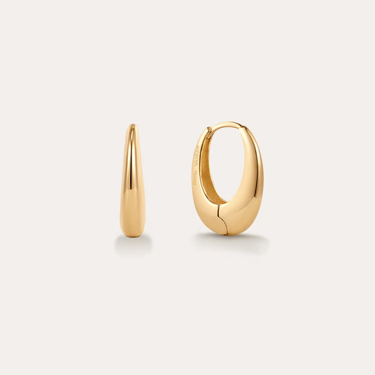 Lila Medium Round Dome Hoop Earrings