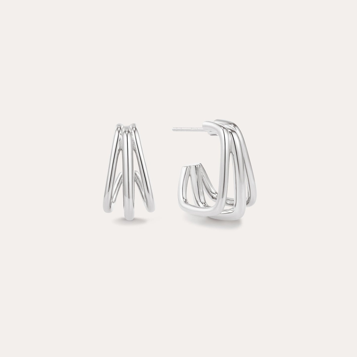 Esther Gold Square Hoop Earrings