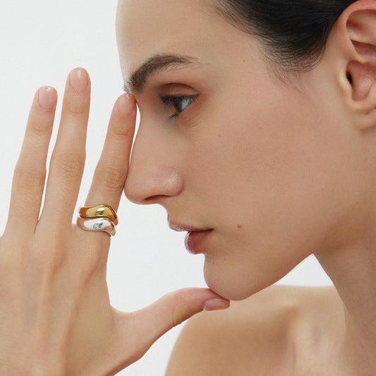Vava Plain Chunky Curved Wave Ring