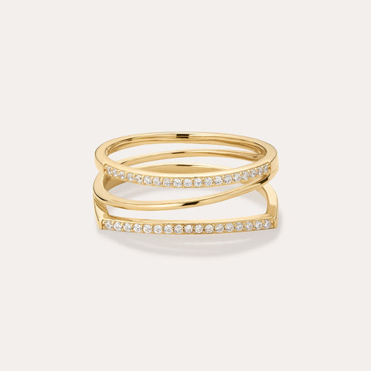 Nola Pavé Triple Band Ring