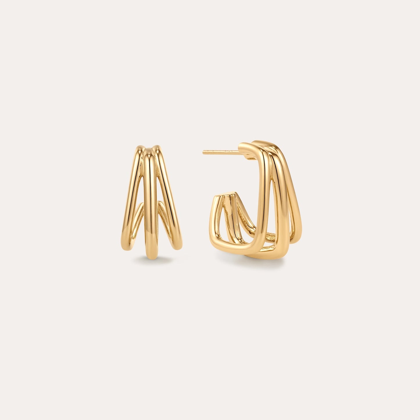 Esther Gold Square Hoop Earrings