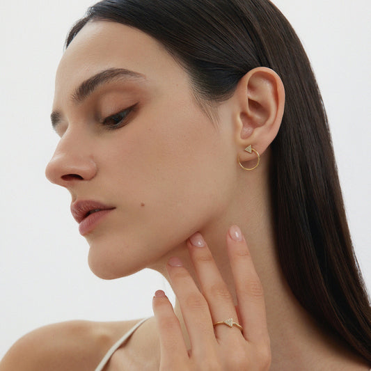 Reneé Triangle Linear Hoop Earrings