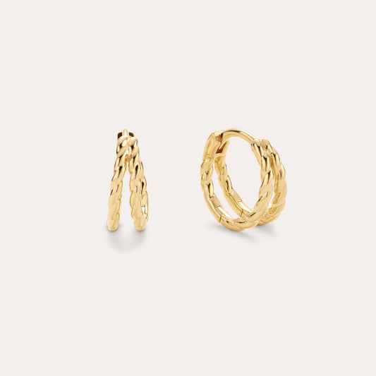 Mae Twist Double Huggie Earrings