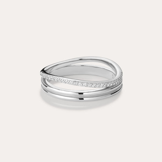 Noor Pavé Triple Band Ring