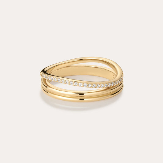 Noor Pavé Triple Band Ring