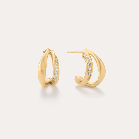 Nadine Pavé Twisted Earrings
