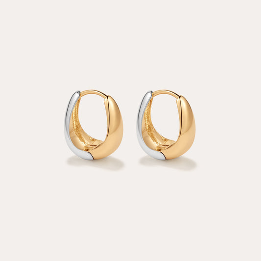 Gia Reversible Two-tone Chubby Hoops