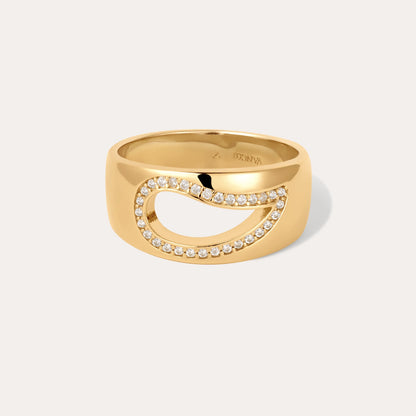Paisley Pave Cut Out Pinky Ring