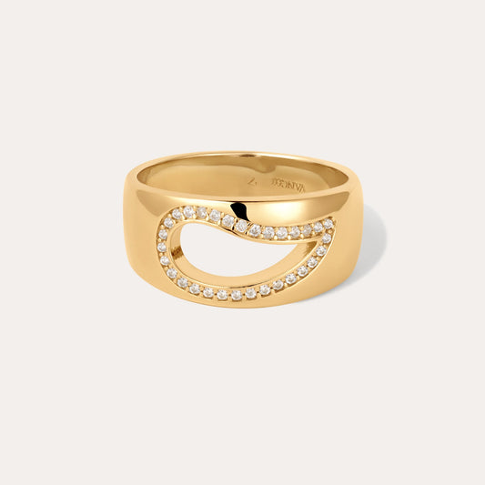 Paisley Pave Cut Out Pinky Ring