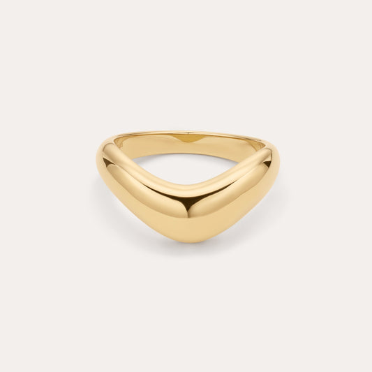 Vava Plain Chunky Curved Wave Ring