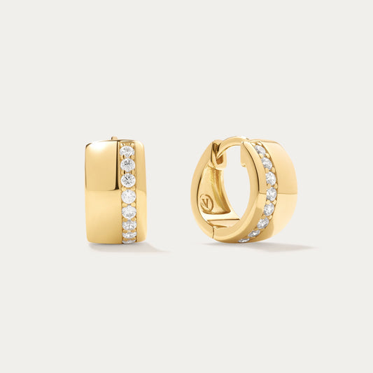 Gold Pavé Chunky Hoop Earrings