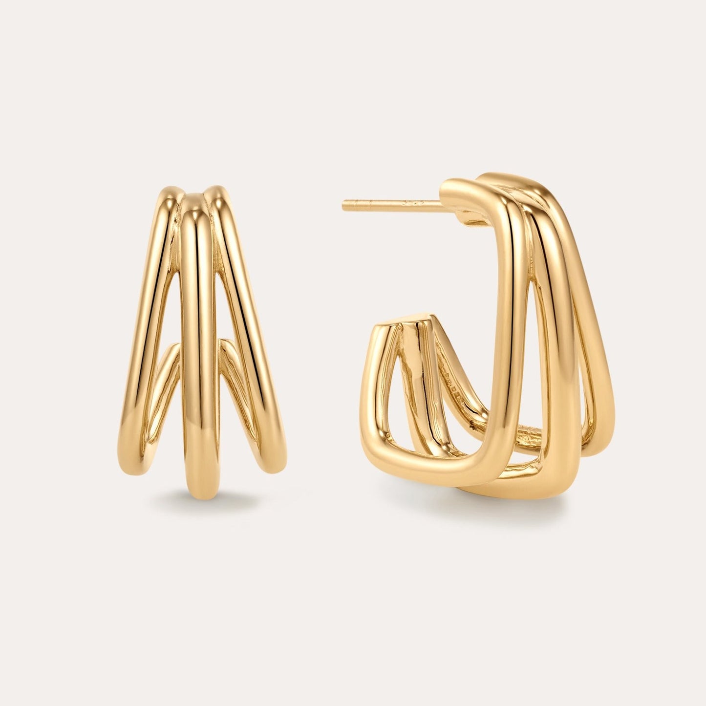 Gold Square hoop earrings