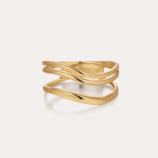 Gold Triple Wave Ring