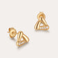 Gold studs with cubic zirconia