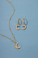 Moon Pendant and Moon Huggie Earrings