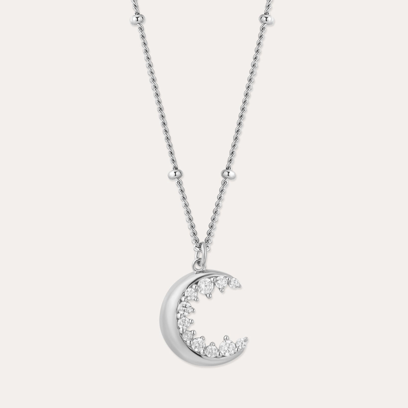 Silver Crescent Moon Necklace