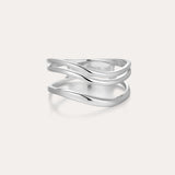 Silver Tiple Wave Ring