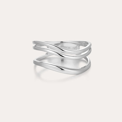 Silver Tiple Wave Ring