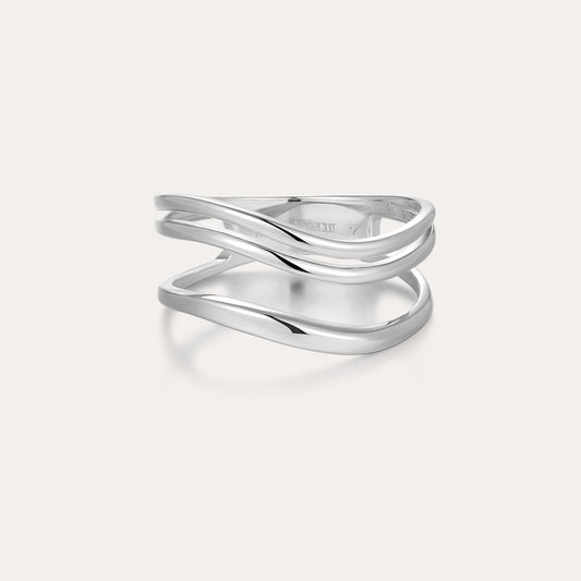 Silver Tiple Wave Ring