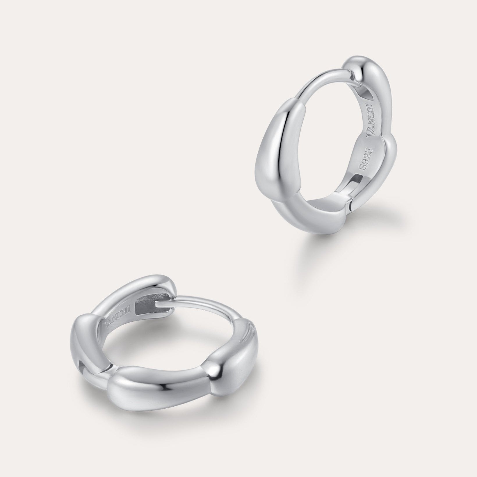 huggie hoop earrings silver